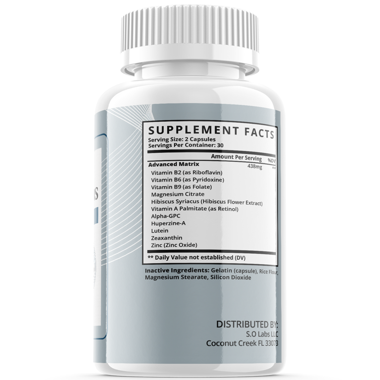 Quietum Plus Supplement Facts Label - Ingredients and composition of the hearing health supplement.